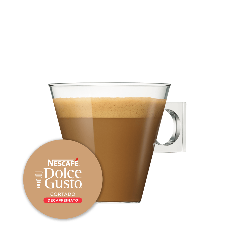 Capsule met kop koffie NESCAFÉ Dolce Gusto Cortado Decaffeinato 16 Capsules