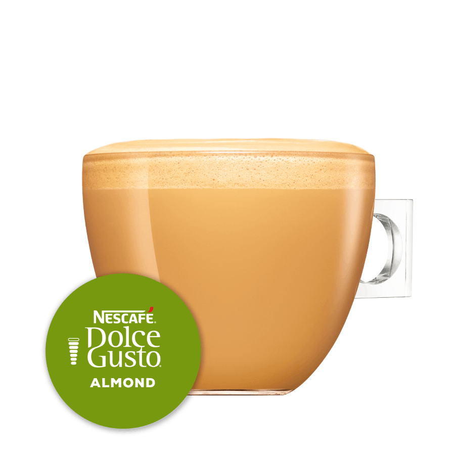 Capsule met kop koffie NESCAFÉ Dolce Gusto Almond Macchiato Vegan 12 Capsules